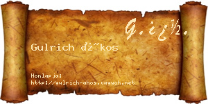 Gulrich Ákos névjegykártya