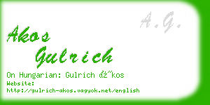 akos gulrich business card